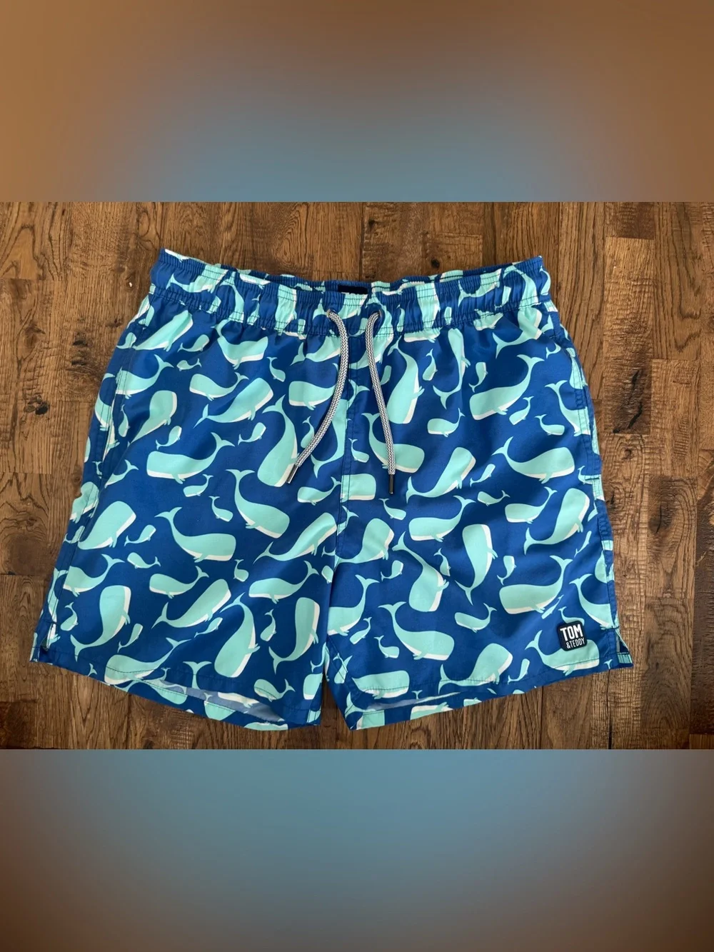 Tom &‎ Teddy Men's Swim Trunks Turtles Whales 2 Pair Size M C